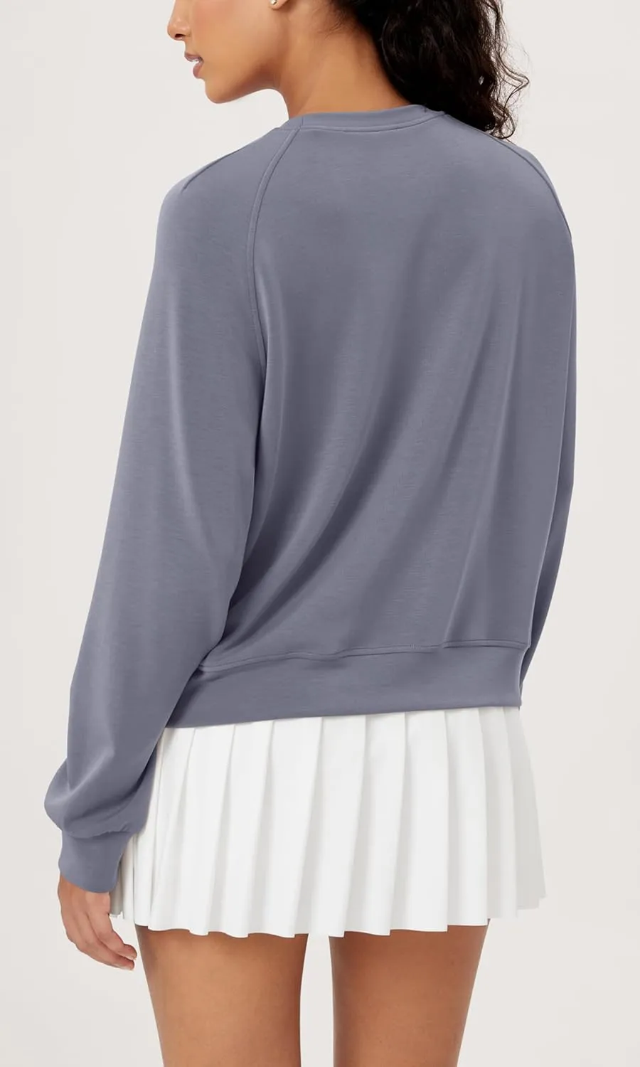 ODODOS Modal Soft Raglan Long Sleeves Sweatshirts for Women Oversized Crew Neck Pullover Tops