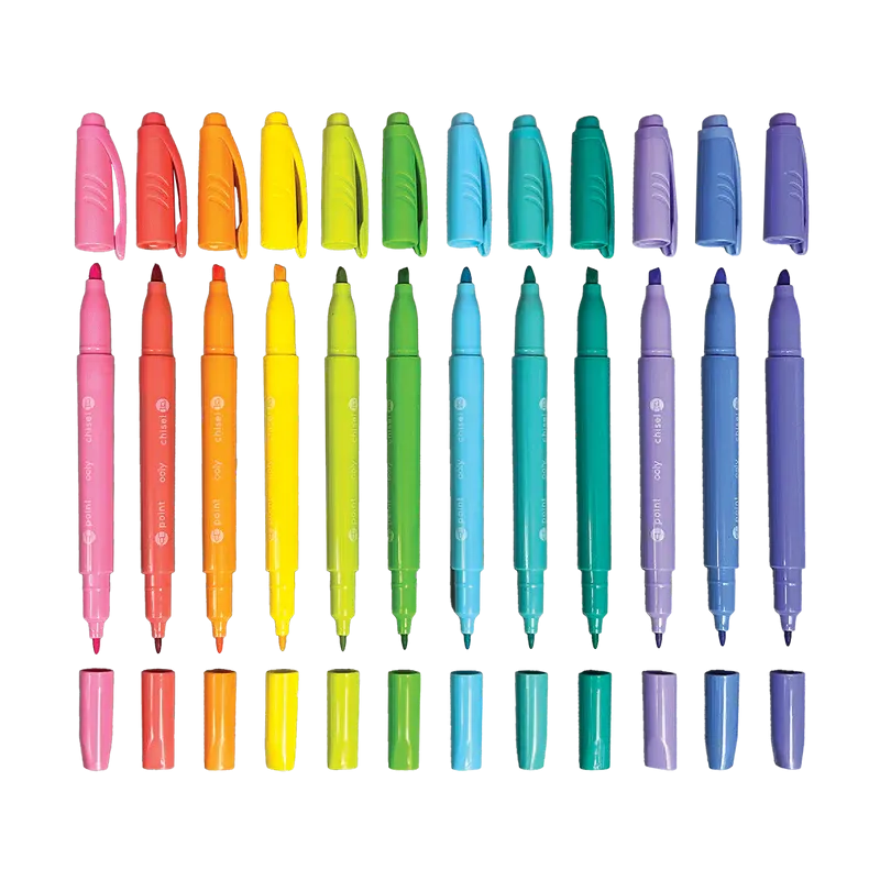 Ooly Pastel Hues Dual Tip Markers - Set of 12