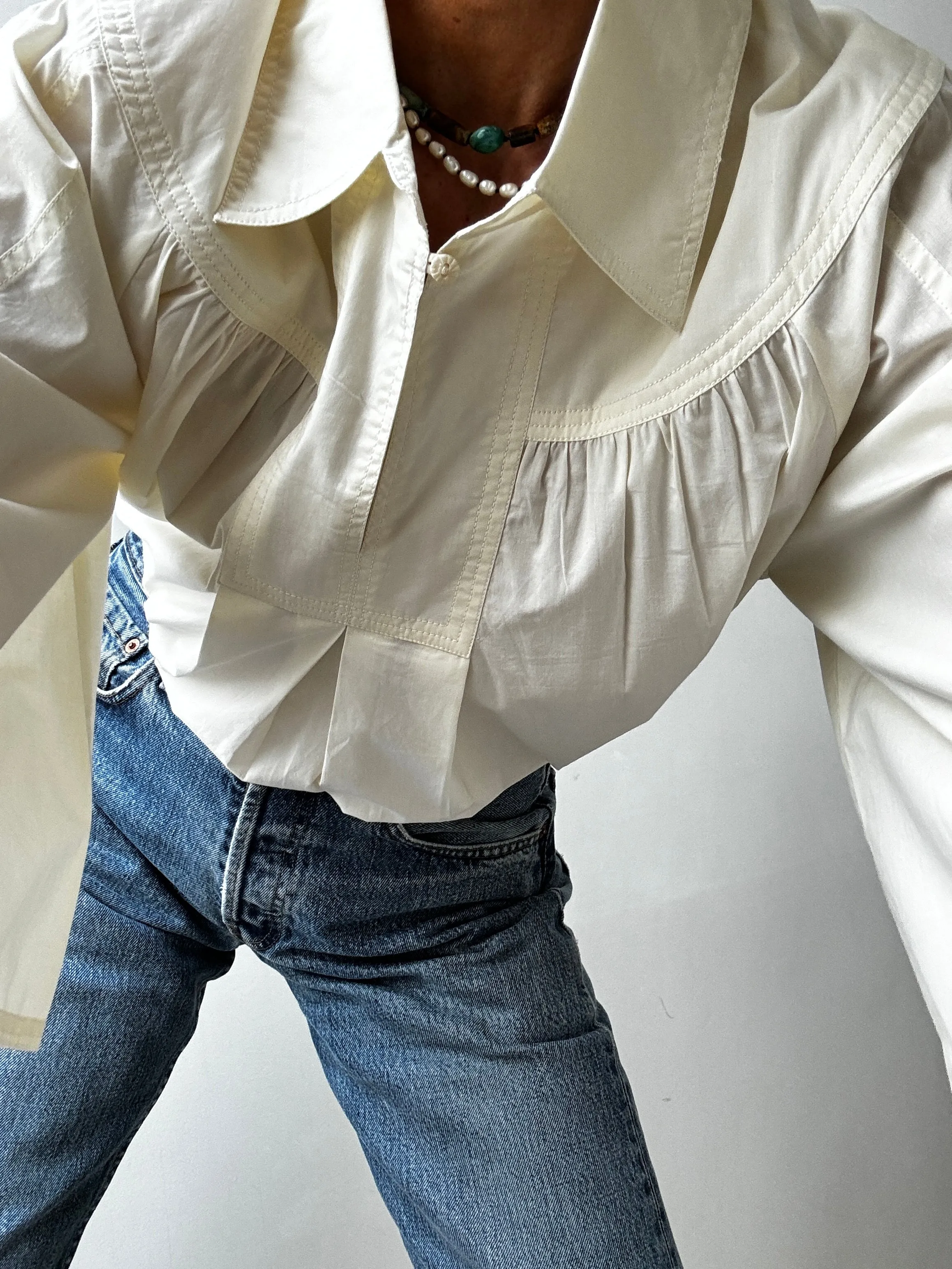 Organic Crisp Poplin Top Breeze