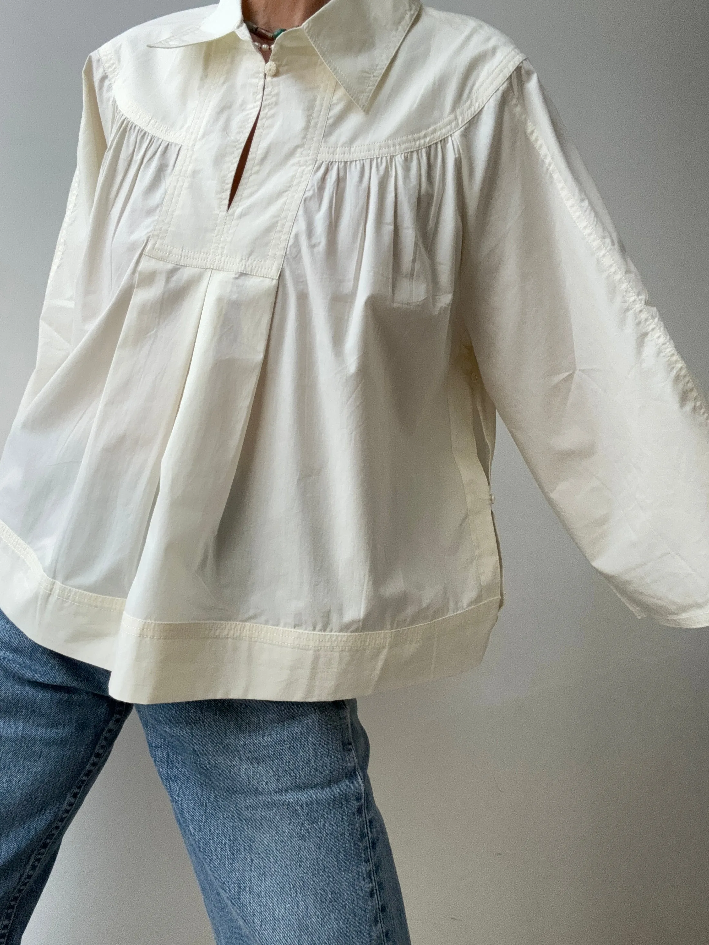 Organic Crisp Poplin Top Breeze