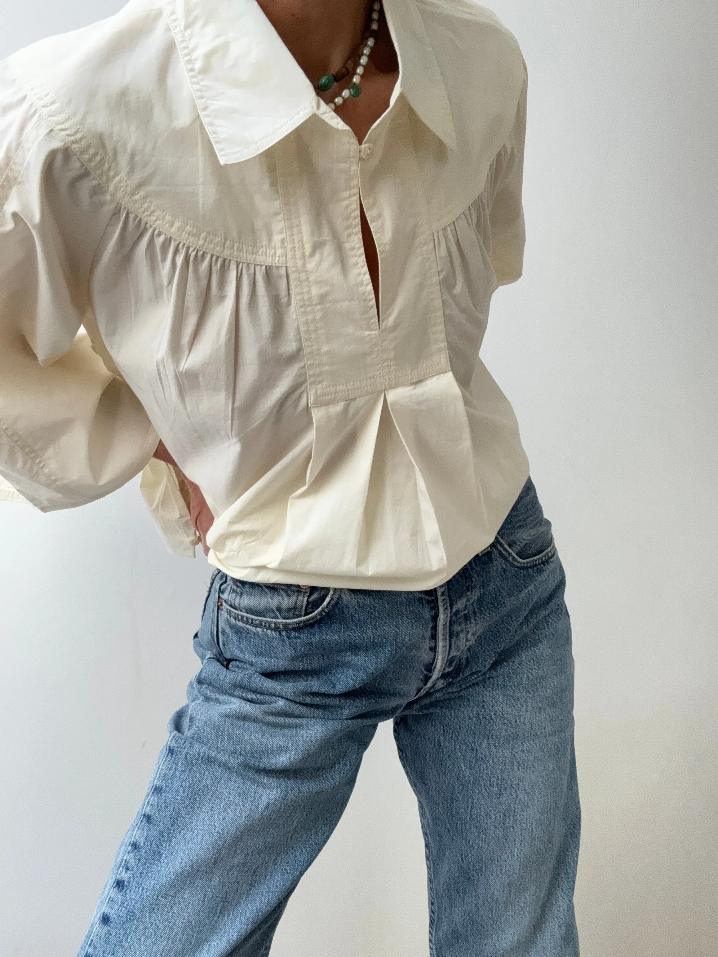 Organic Crisp Poplin Top Breeze