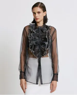 Organza Shirt with Ruffles