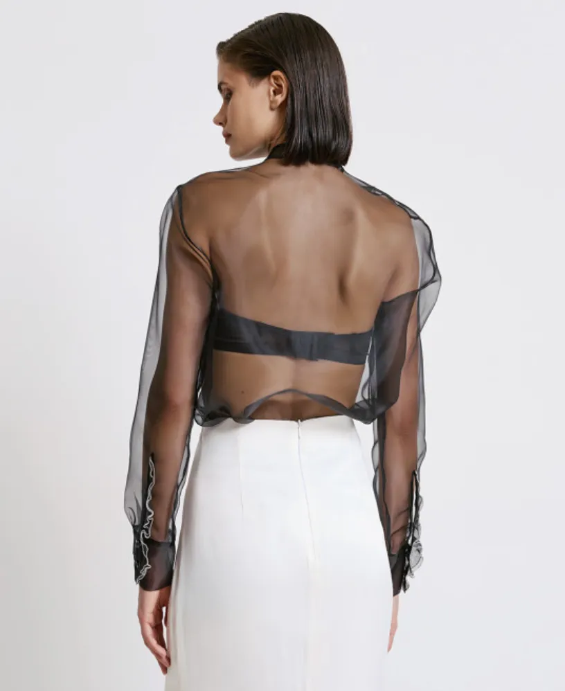 Organza Shirt with Ruffles
