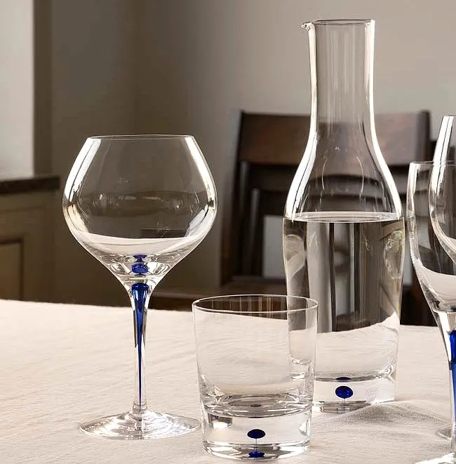 Orrefor's Intermezzo Blue Crystal Glassware