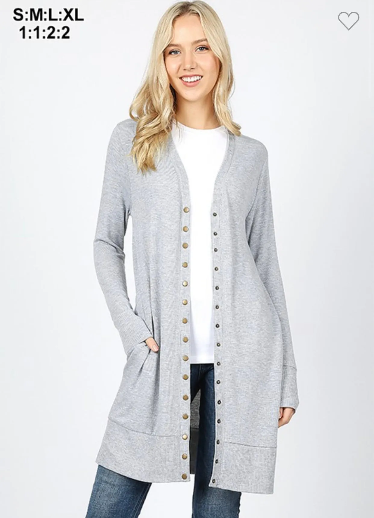 Oversized Snap Cardigan