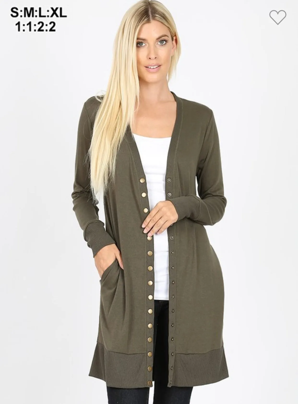 Oversized Snap Cardigan