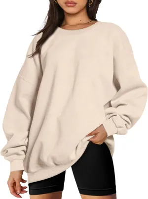 Oversized Sweatshirts for Women Hoodies Crewneck Fall Outfits Long Sleeve Fleece Pullover Casual Lightweight Tops