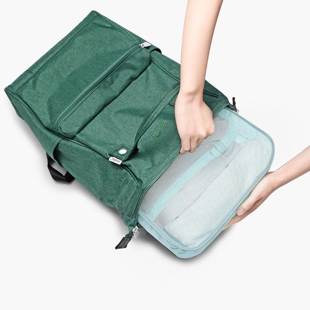 Packing Cubes 7 Pcs Travel Luggage Packing Organizers Set with Toiletry Bag (Pale blue)