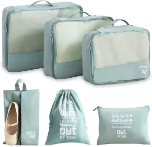 Packing Cubes for Suitcases,6 Set Travel Luggage Packing Organizers (BLUE)