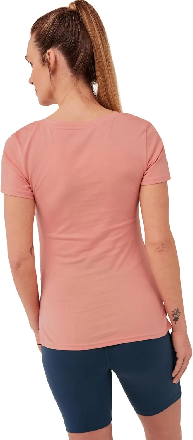 Pact Organic Cotton V-Neck Ruched Maternity Tee Shirts, Soft Pregnancy Top with Stretch