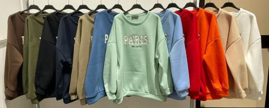 Paris Cotton Sweatshirt Top – One Size (UK 10-20)