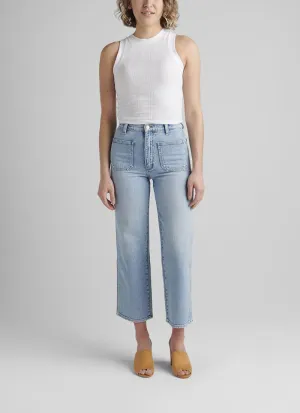Patch Pocket High Rise Wide Leg Jeans