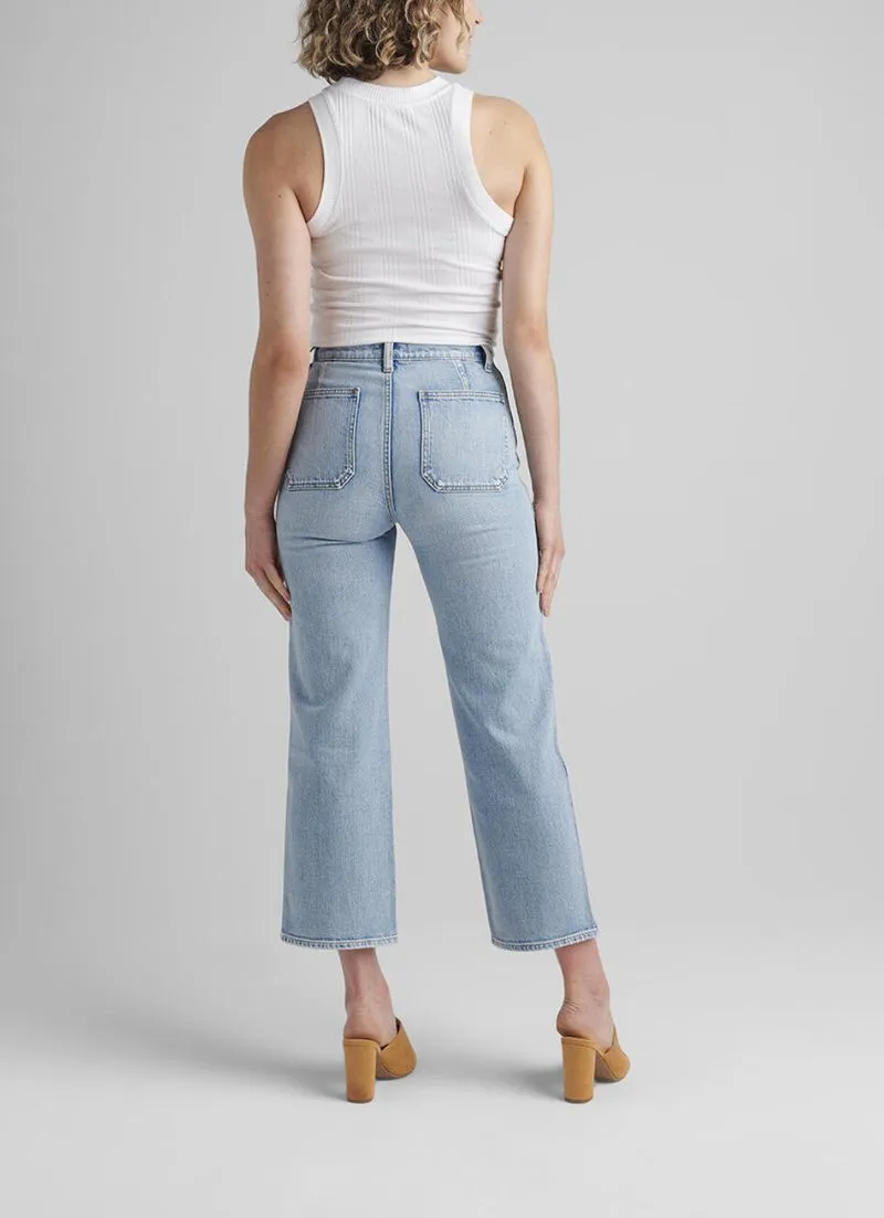 Patch Pocket High Rise Wide Leg Jeans