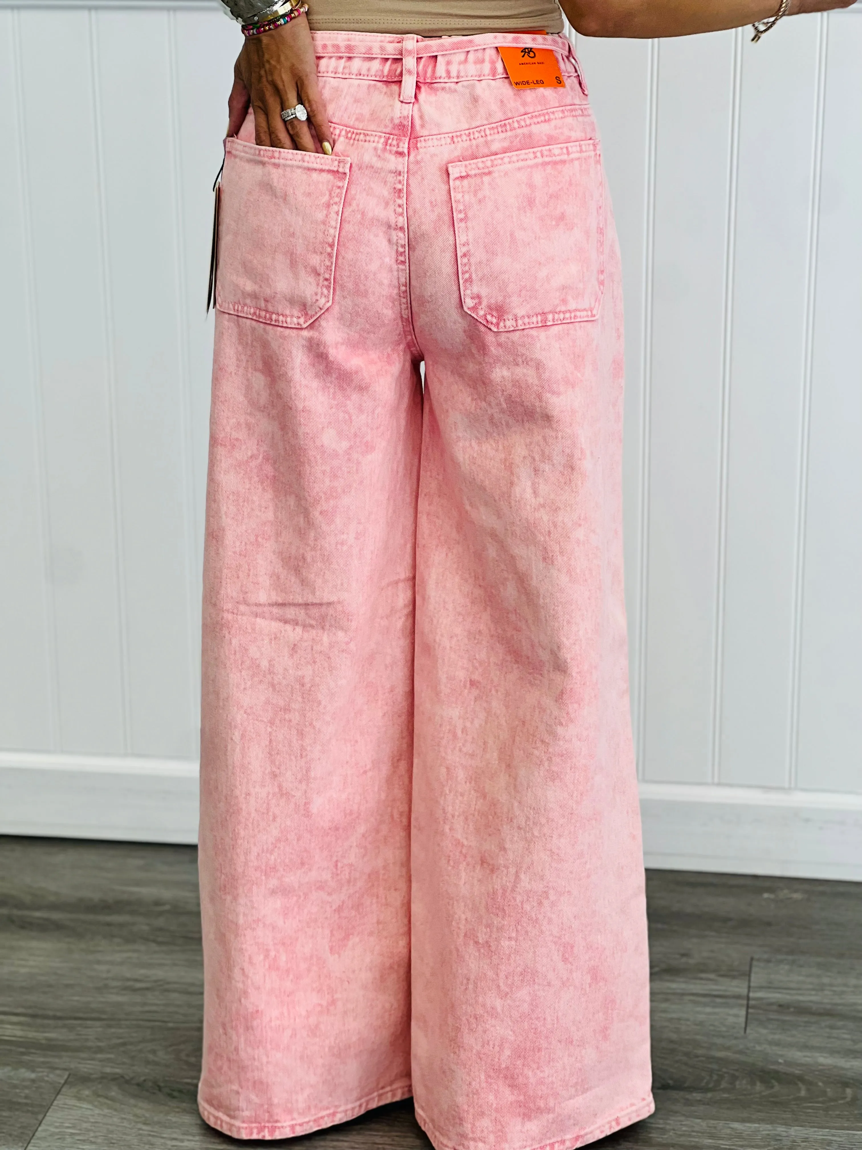 Patchwork Wide Leg Pants (Reg.) - 2 Colors