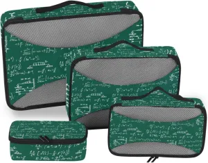 Physical Equations on School Board Travel Packing Cube Set of 4 Pack Luggage Packing Organizers Suitcase Organizer Bags for Travel