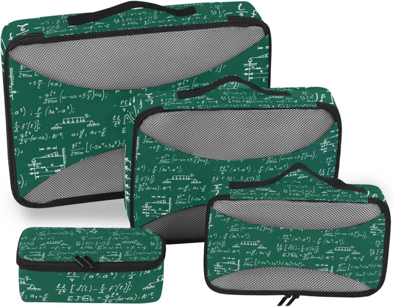 Physical Equations on School Board Travel Packing Cube Set of 4 Pack Luggage Packing Organizers Suitcase Organizer Bags for Travel