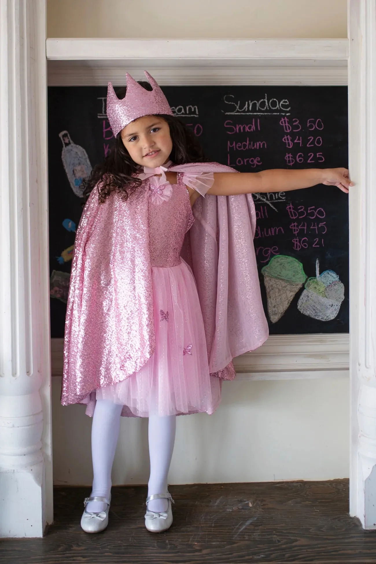 Pink Sequins Butterfly Dress With Wings