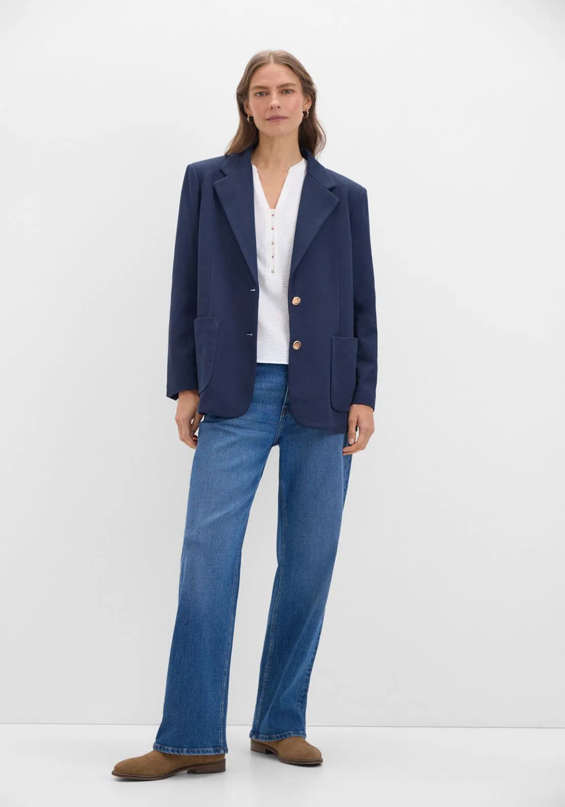 Pique Blazer - Navy