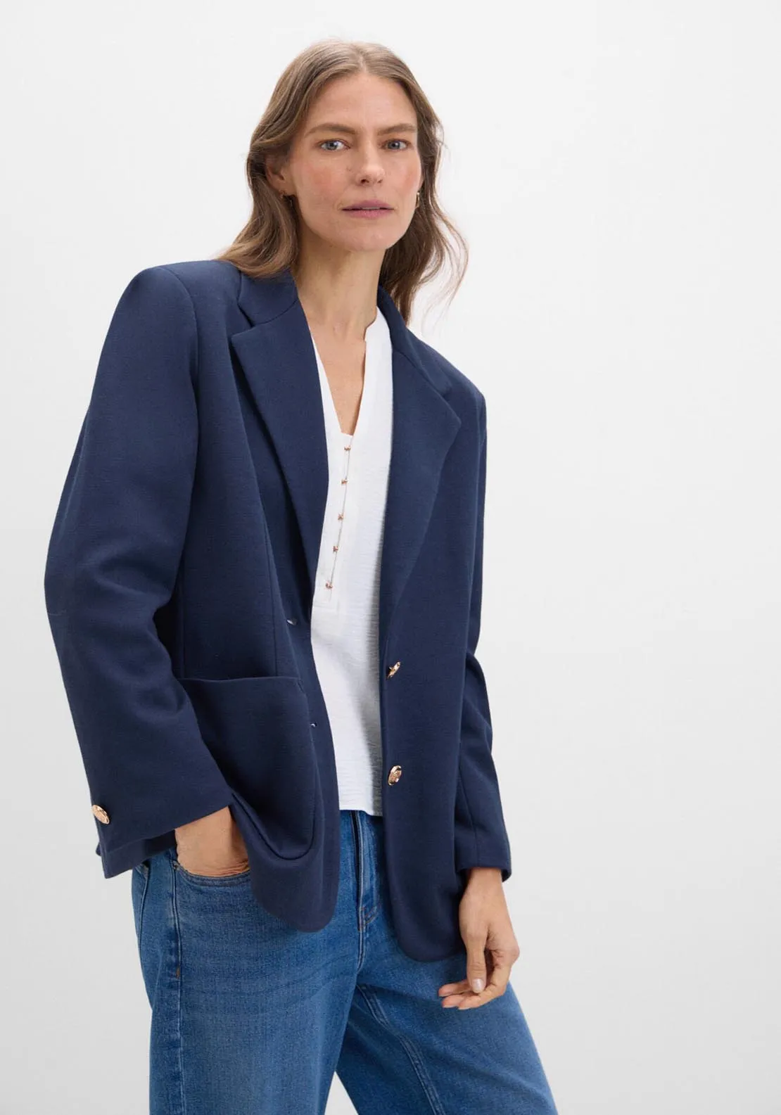 Pique Blazer - Navy