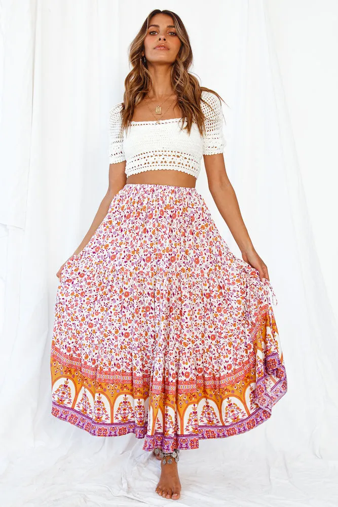 Plane Spotting Maxi Skirt Purple