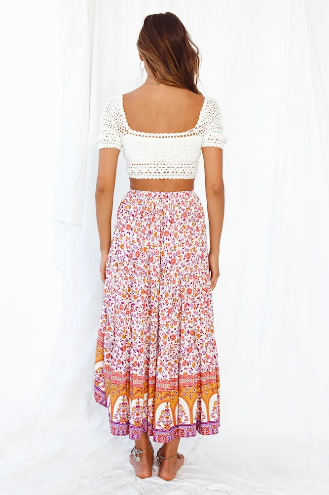 Plane Spotting Maxi Skirt Purple