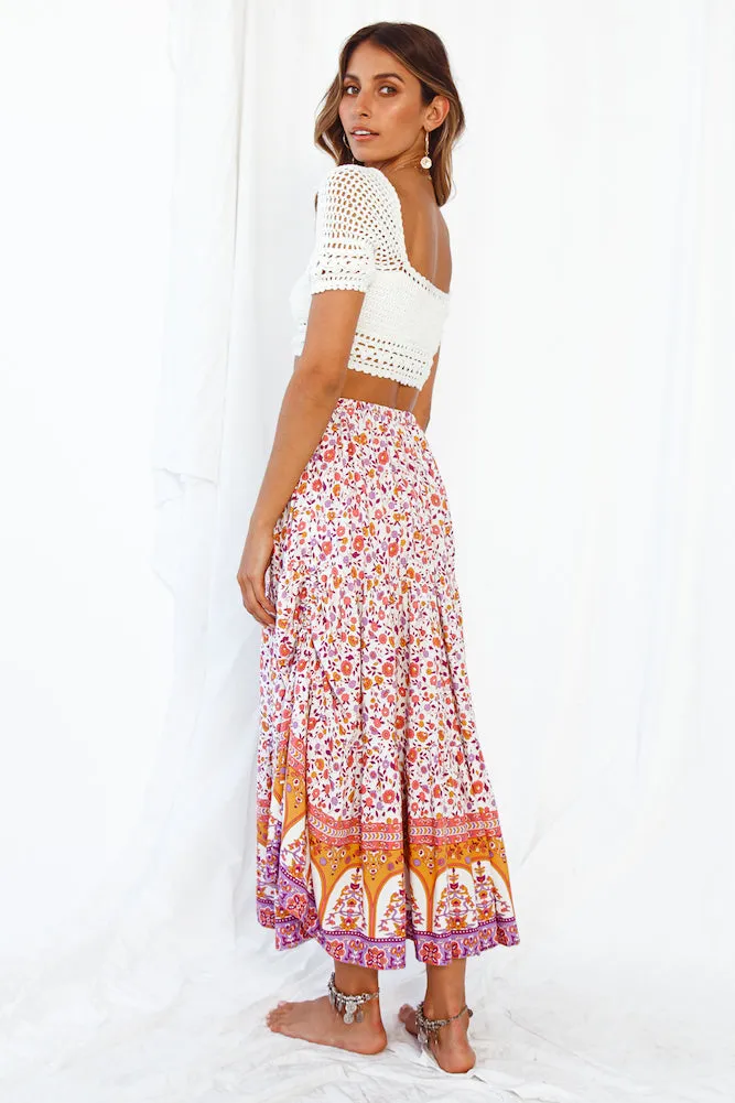 Plane Spotting Maxi Skirt Purple