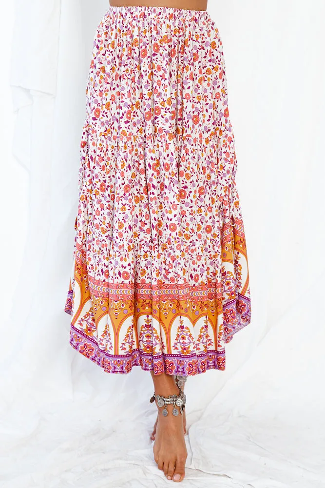 Plane Spotting Maxi Skirt Purple