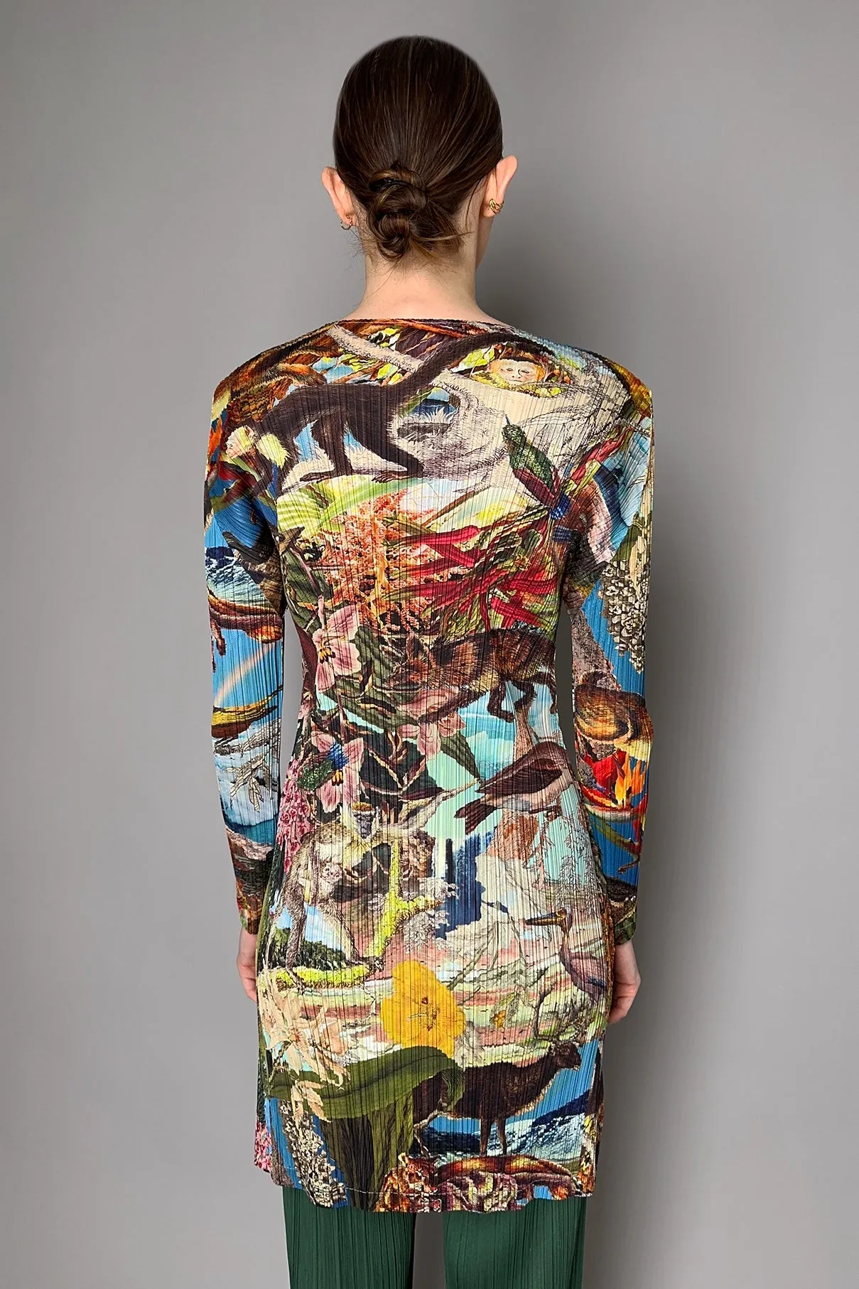 Pleats Please Issey Miyake Aurora Jungle Tunic in Multicolour
