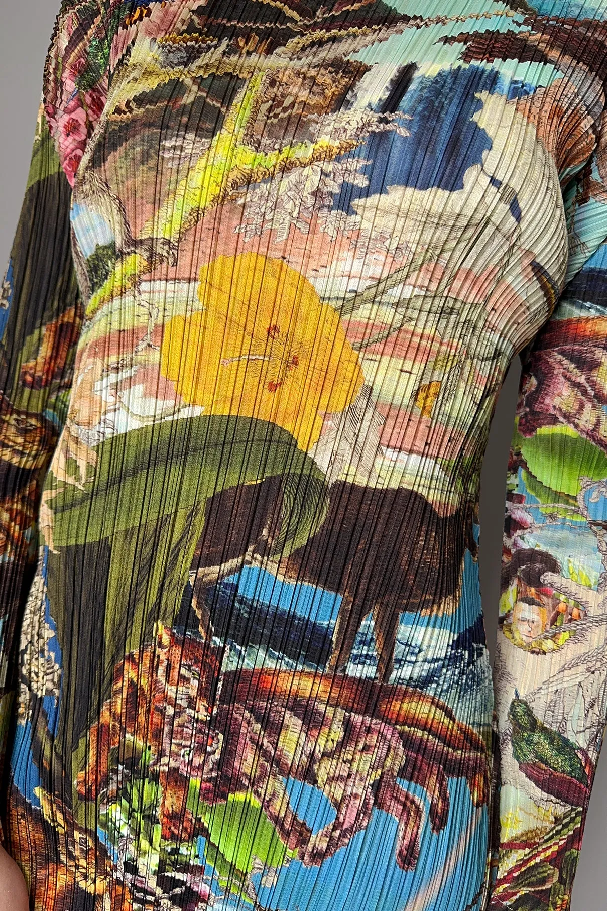 Pleats Please Issey Miyake Aurora Jungle Tunic in Multicolour