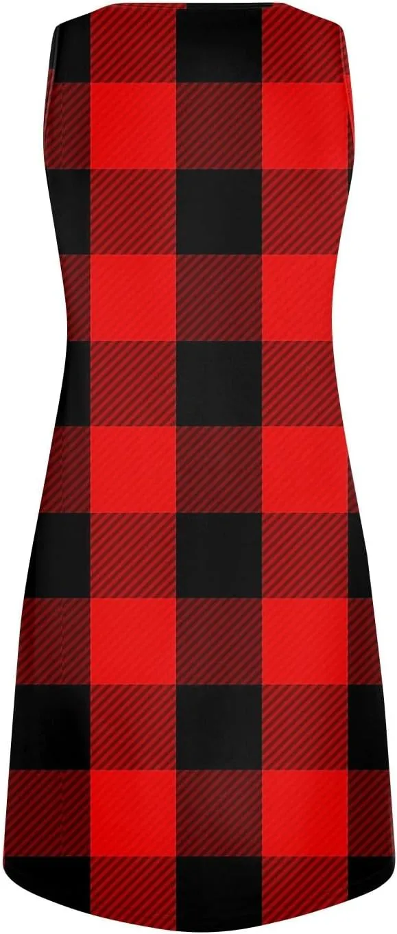 Pop Summer Baseball Sundress Womens Plus Size Sleeveless Print Dresses Women's V Neck Comfortable Loose Dress