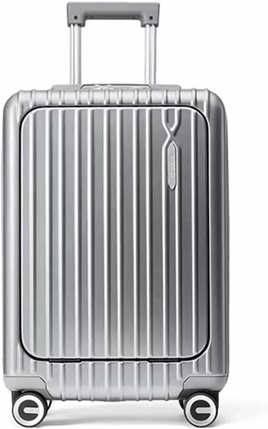 Portable Luggage Suitcases with Wheels Rechargeable Function Carry On Luggage Double Zipper Compartment TSA Combination Lock Suitcase Exquisite (Silver)