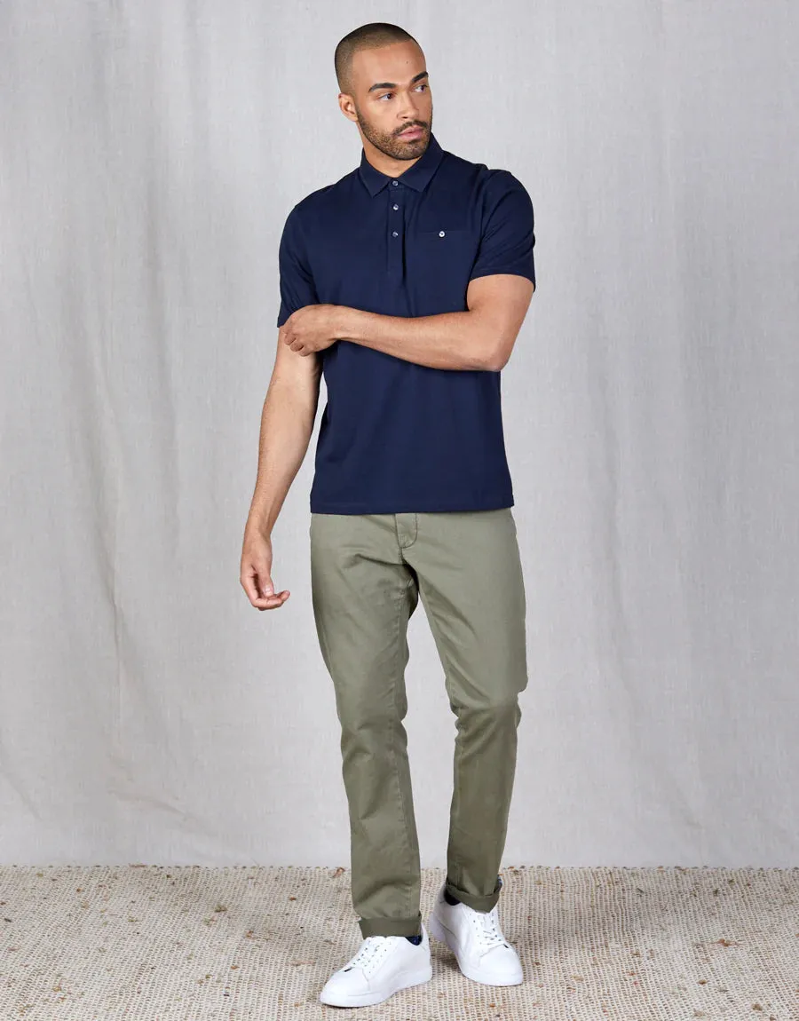 Portofino Cotton Polo - Navy