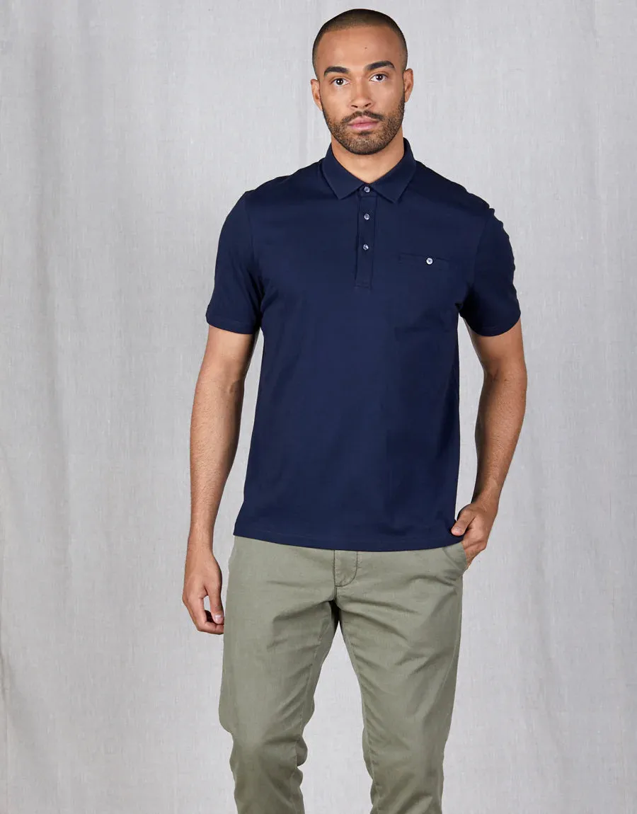 Portofino Cotton Polo - Navy