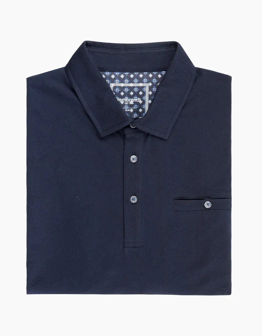 Portofino Cotton Polo - Navy