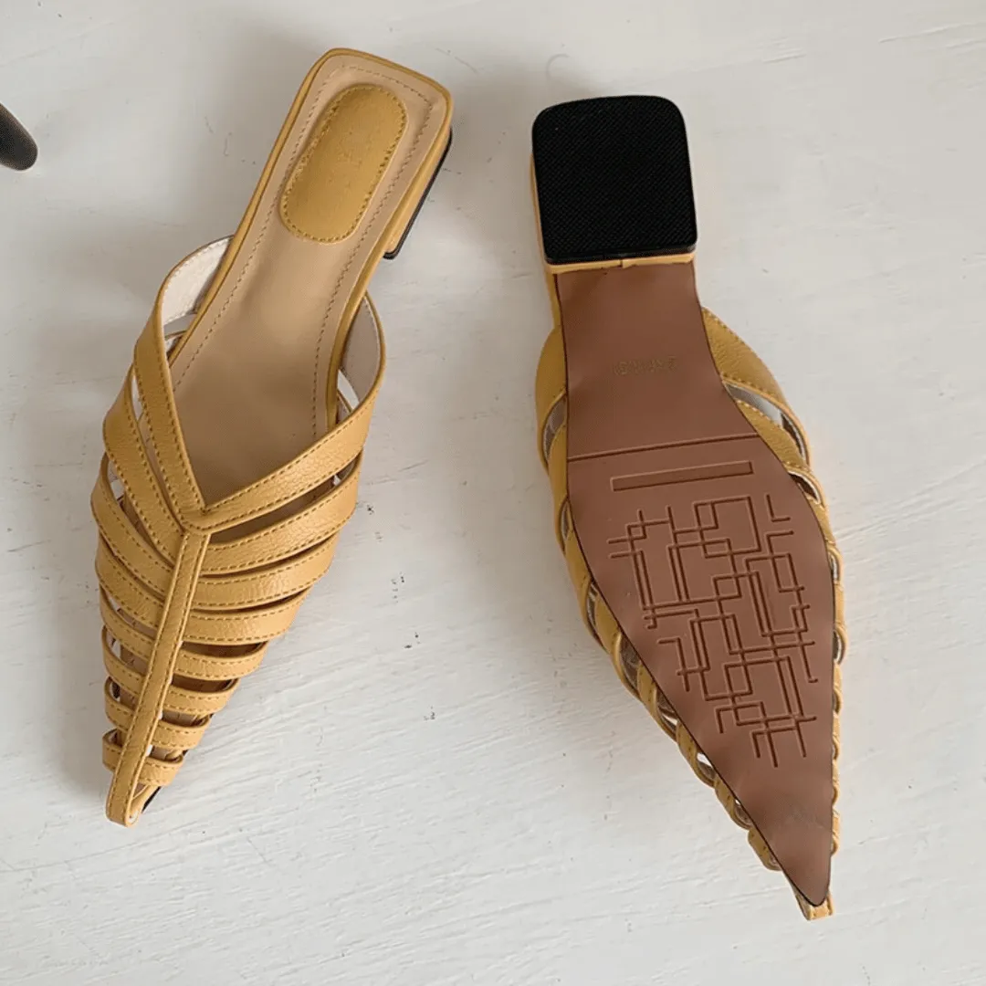Pre Order:  Casual Pointed Toe Gladiator Mule Slippers