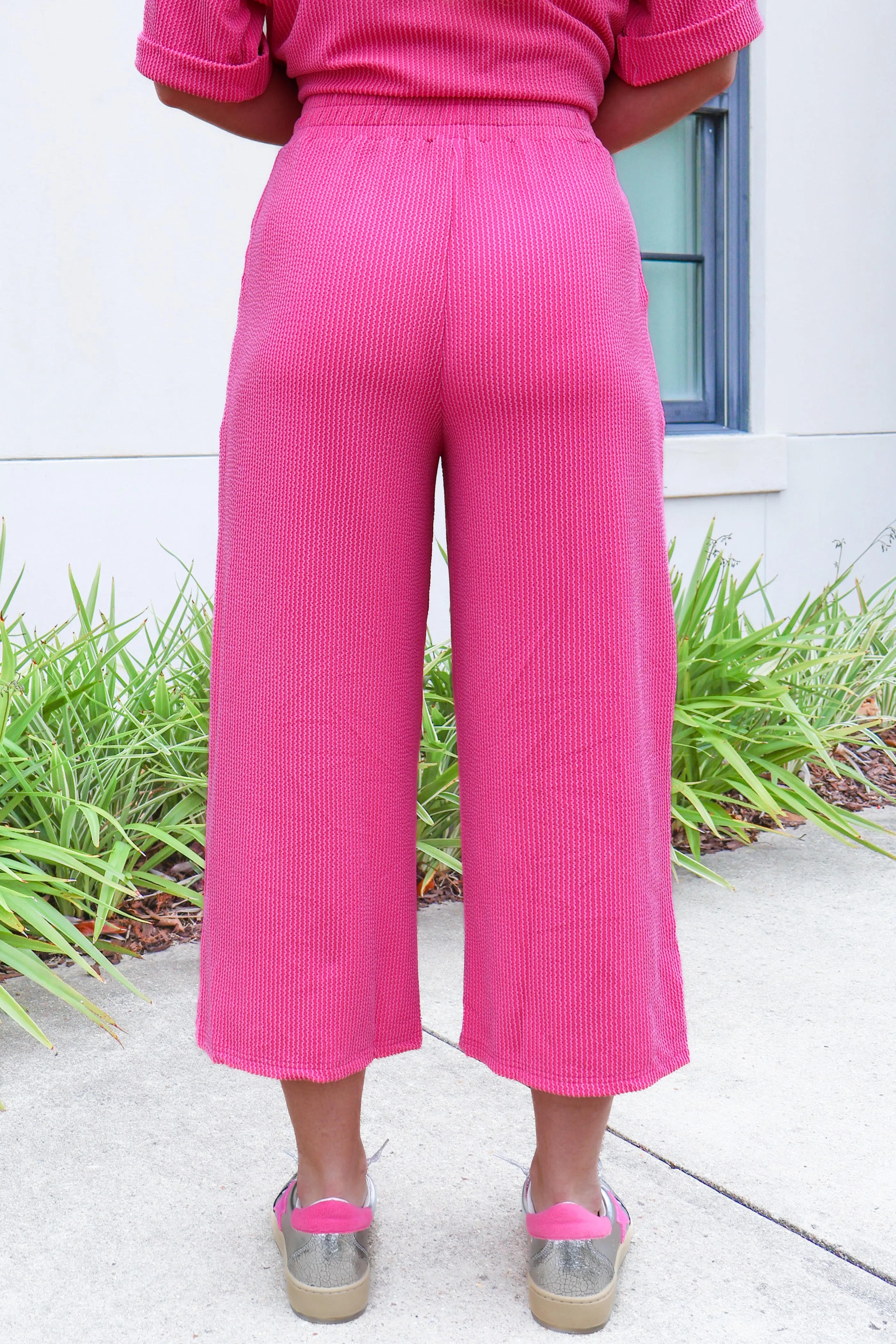 Push the Limit Wide Leg Textured Pants