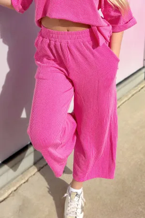 Push the Limit Wide Leg Textured Pants