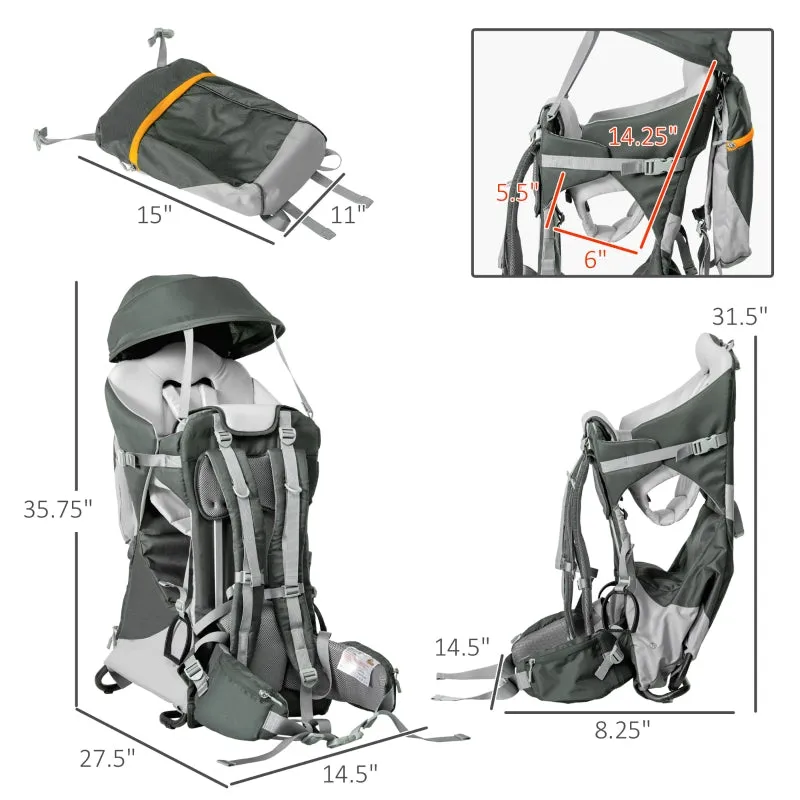 Qaba Baby Backpack Carrier with Removable Small Bag - Stand