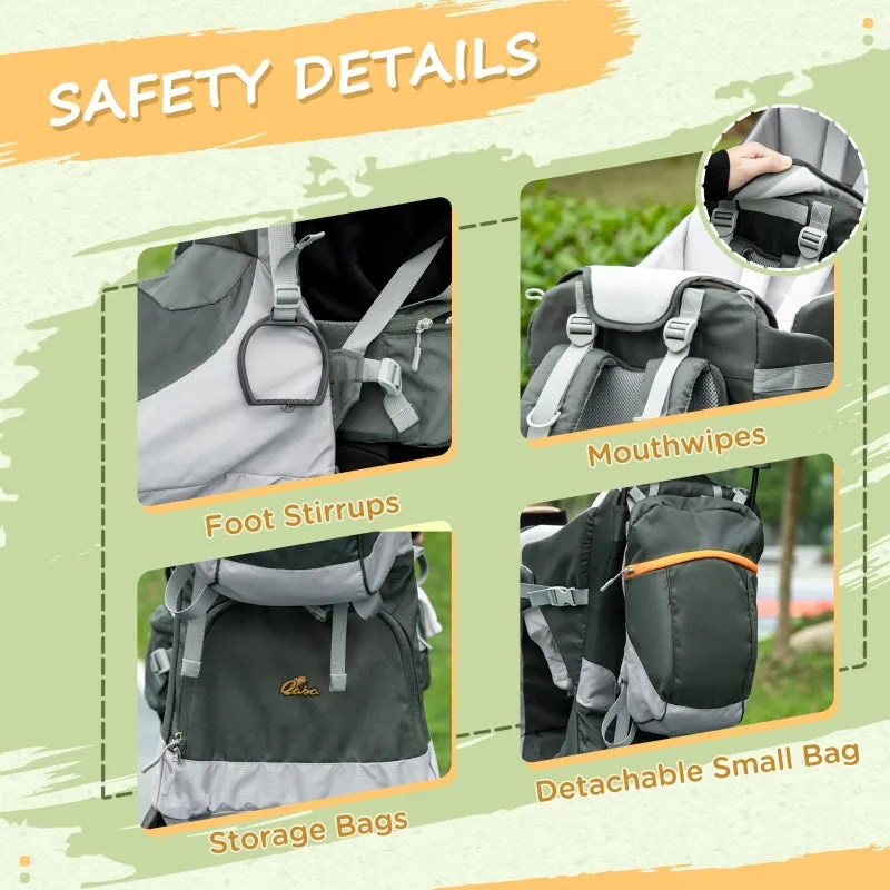 Qaba Baby Backpack Carrier with Removable Small Bag - Stand