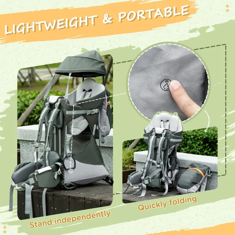 Qaba Baby Backpack Carrier with Removable Small Bag - Stand