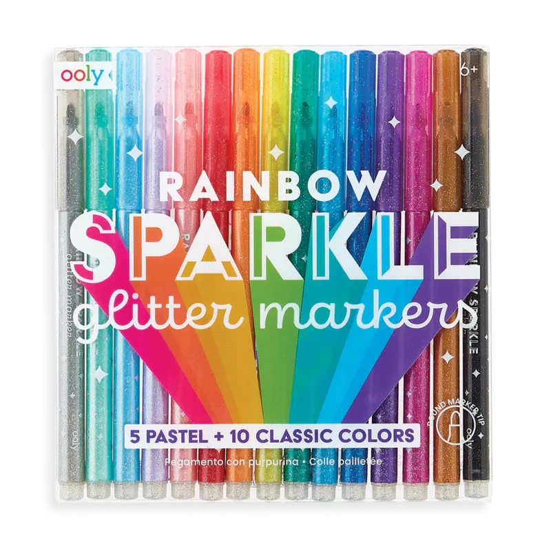 Rainbow Sparkle Glitter Markers