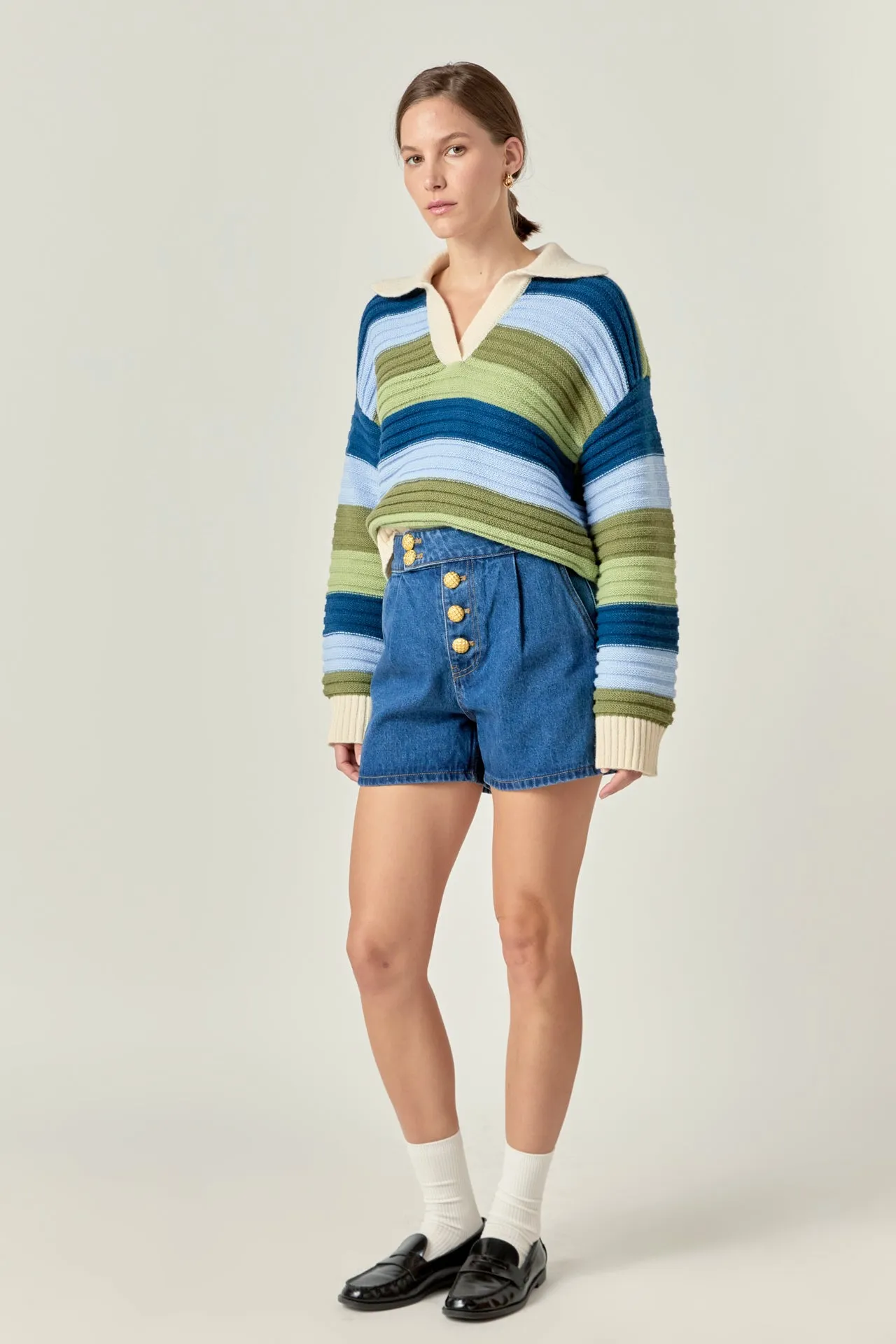 Rainbow Striped Knit Top