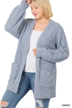 Rebecca Cement Plus Size Cardigan