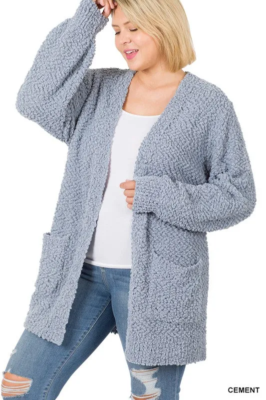 Rebecca Cement Plus Size Cardigan