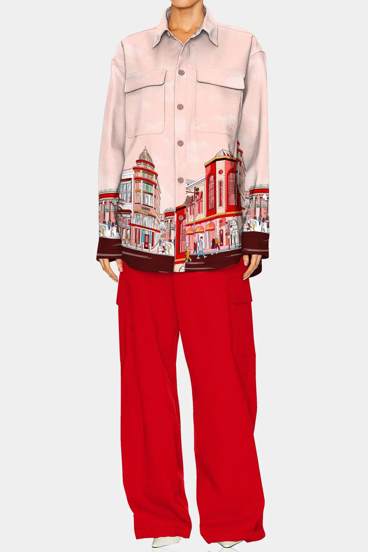 Red Straight Pants For Women