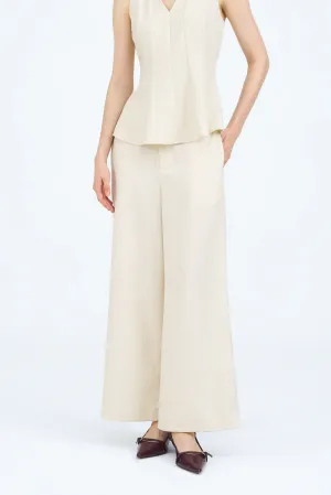 [Restocked] Doherty Cotton Blend Culottes in Ivory Beige