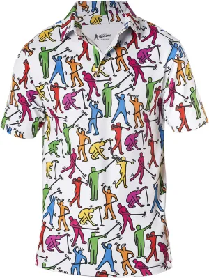 Royal & Awesome Golf Shirts for Men, Golf Polos for Men, Crazy and Funny Shirts for Men's, Bright, Colorful Design