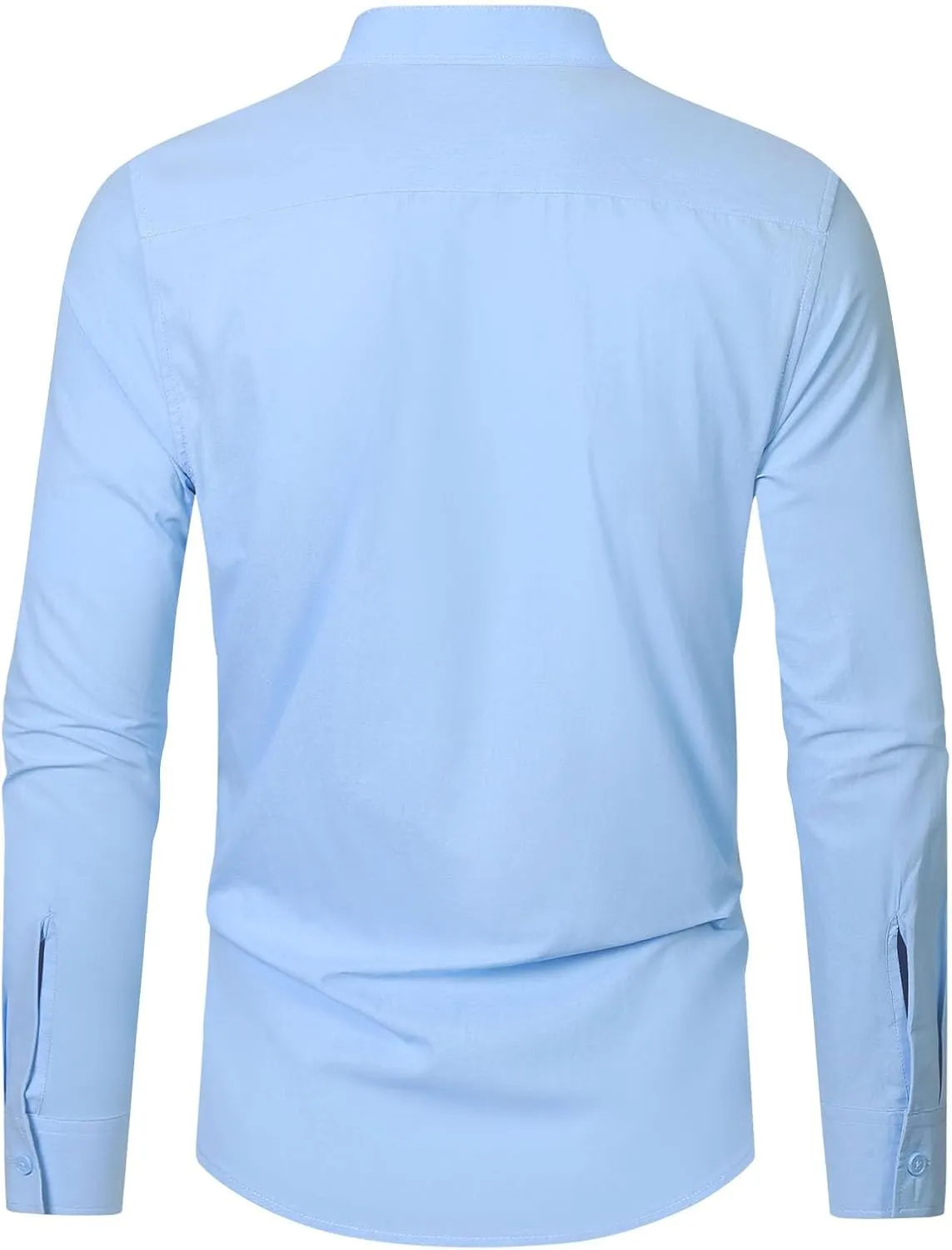RPOVIG Men's Linen Shirts Long Sleeve Button Down Beach Shirt Henley Casual T Shirt Summer Clothes Soft Lightweight