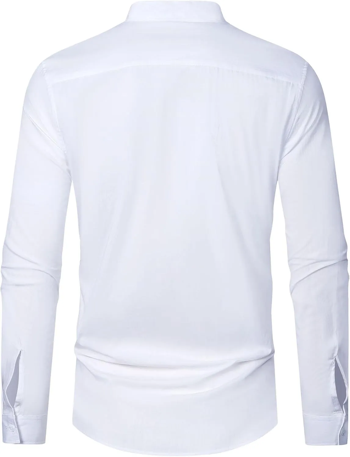 RPOVIG Men's Linen Shirts Long Sleeve Button Down Beach Shirt Henley Casual T Shirt Summer Clothes Soft Lightweight