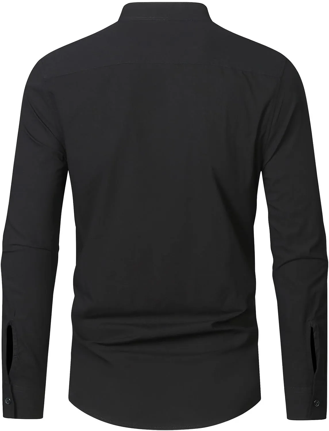 RPOVIG Men's Linen Shirts Long Sleeve Button Down Beach Shirt Henley Casual T Shirt Summer Clothes Soft Lightweight